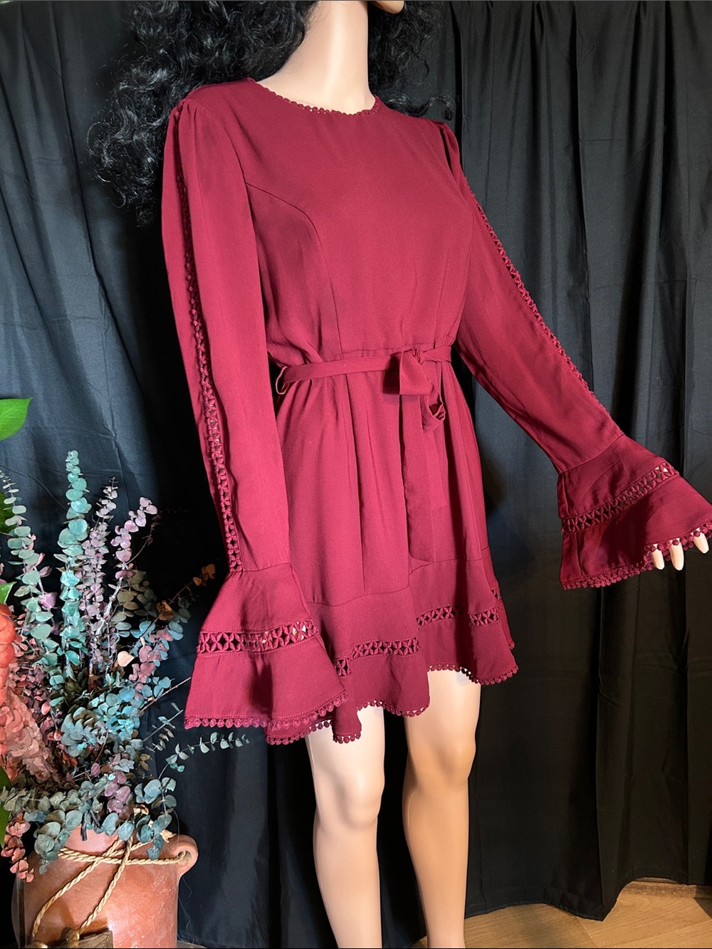 NWT FOREVER 21 BURGUNDY DRESS L